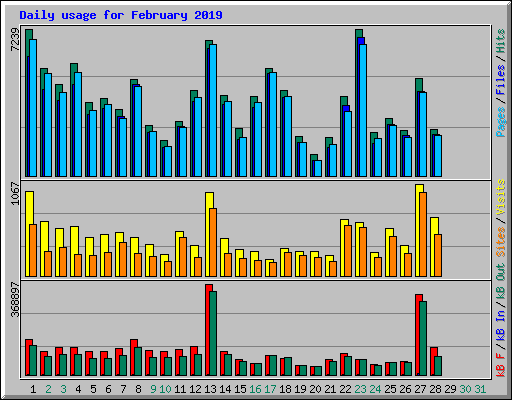 Daily usage for February 2019