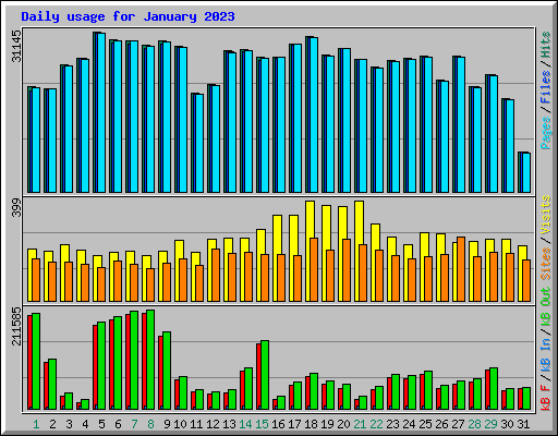 Daily usage for January 2023
