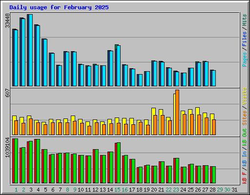 Daily usage for February 2025