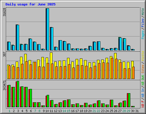 Daily usage for June 2025