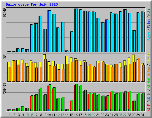 Daily usage for July 2025