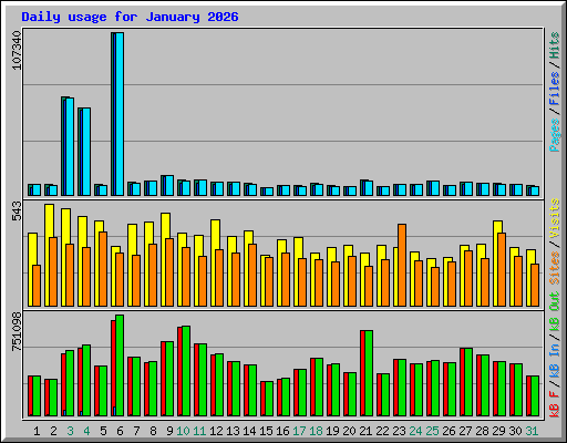 Daily usage for January 2026