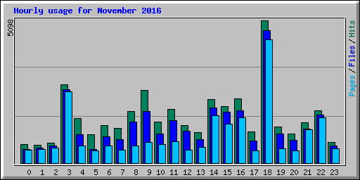 Hourly usage for November 2016