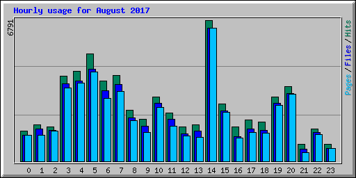 Hourly usage for August 2017