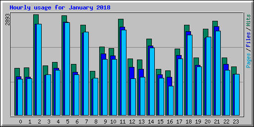 Hourly usage for January 2018