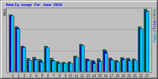Hourly usage for June 2018