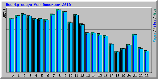 Hourly usage for December 2019