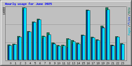 Hourly usage for June 2025