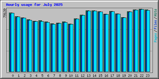 Hourly usage for July 2025