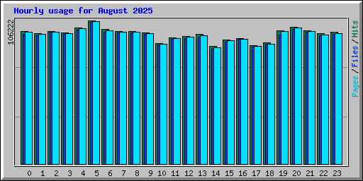 Hourly usage for August 2025
