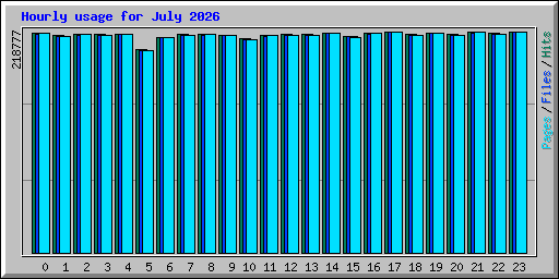 Hourly usage for July 2026