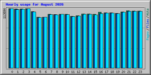 Hourly usage for August 2026